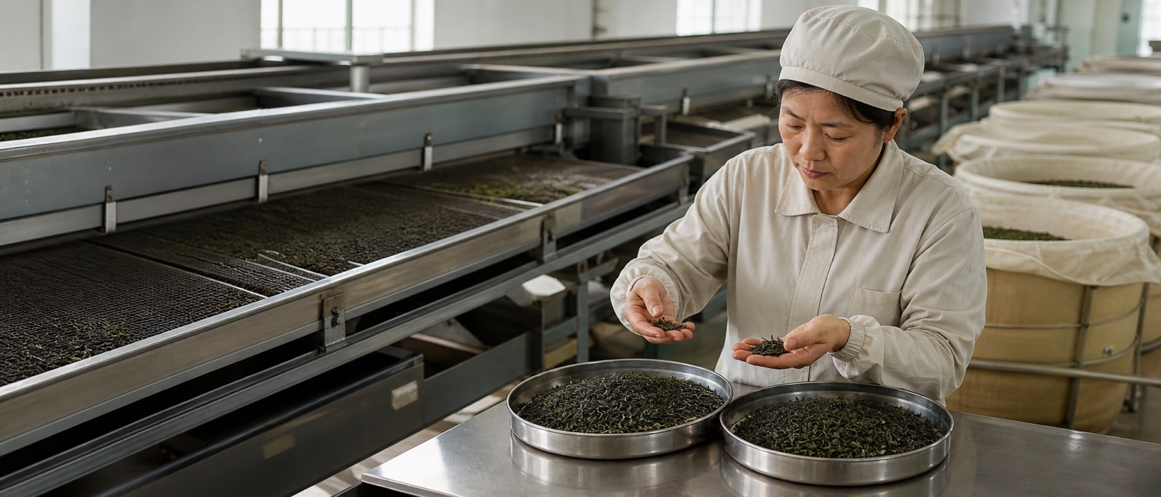 Chunmee Green Tea in production