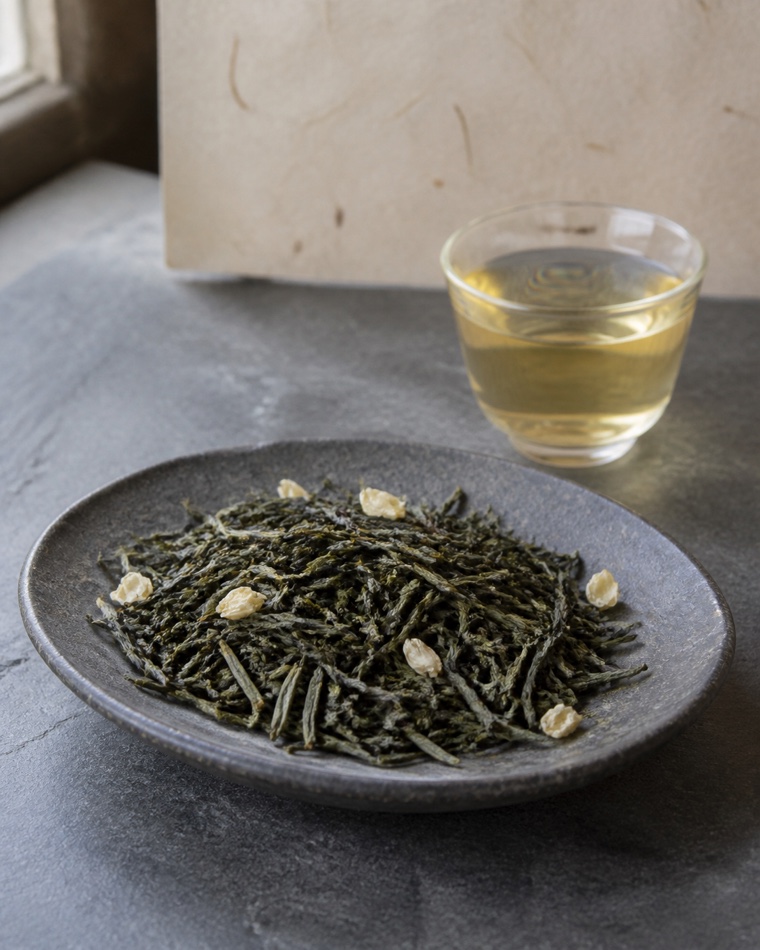 Jasmine Tea — dry leaf and brewed liquor
